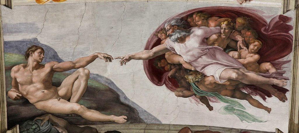 creation of Adam Sistine Chapel by Michelangelo