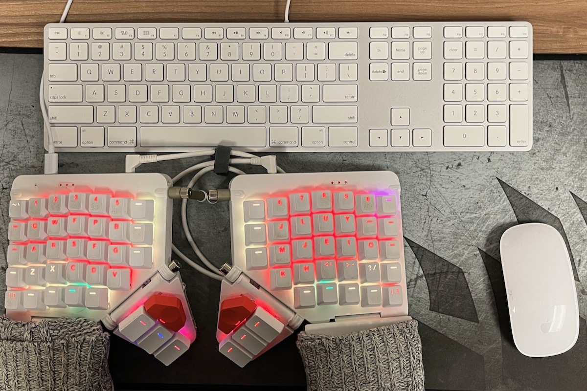 standard Mac keyboard and ZSA Moonlander